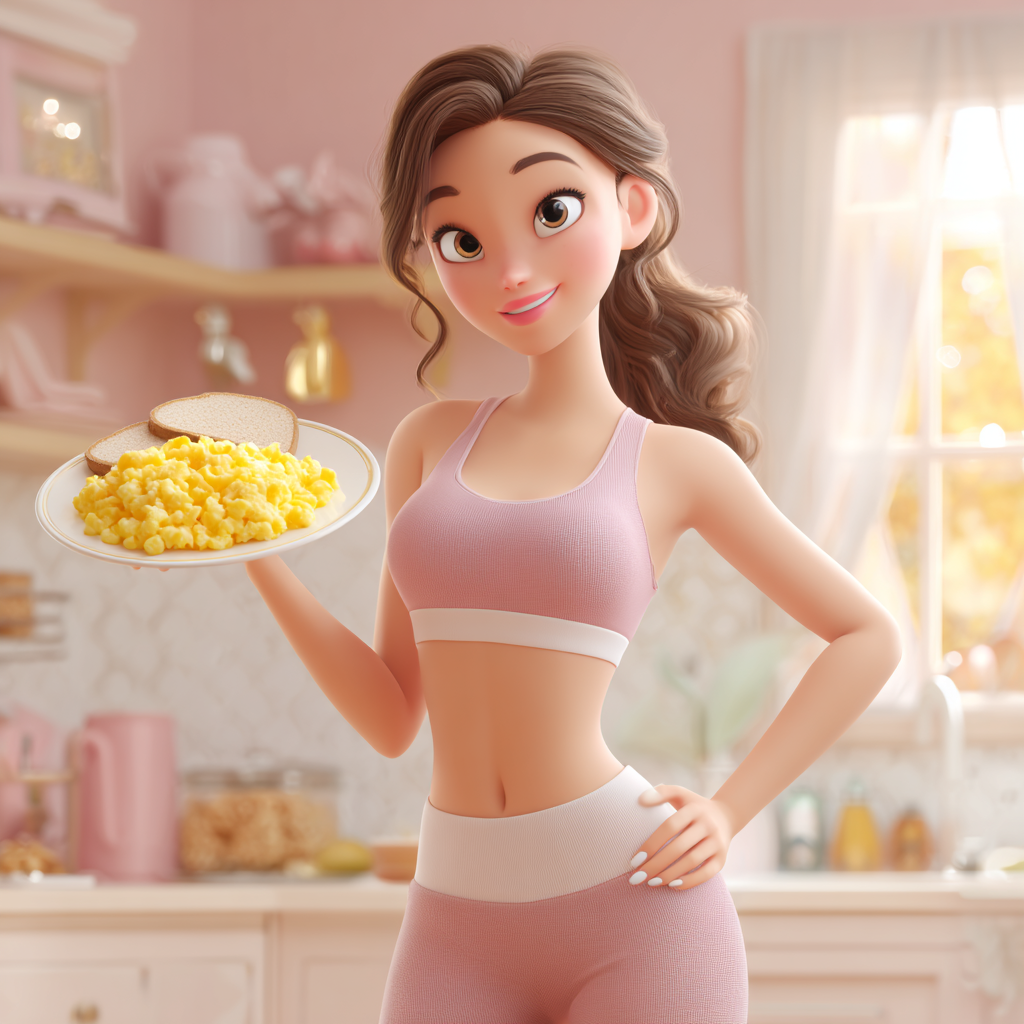 Woman with healthy breakfast