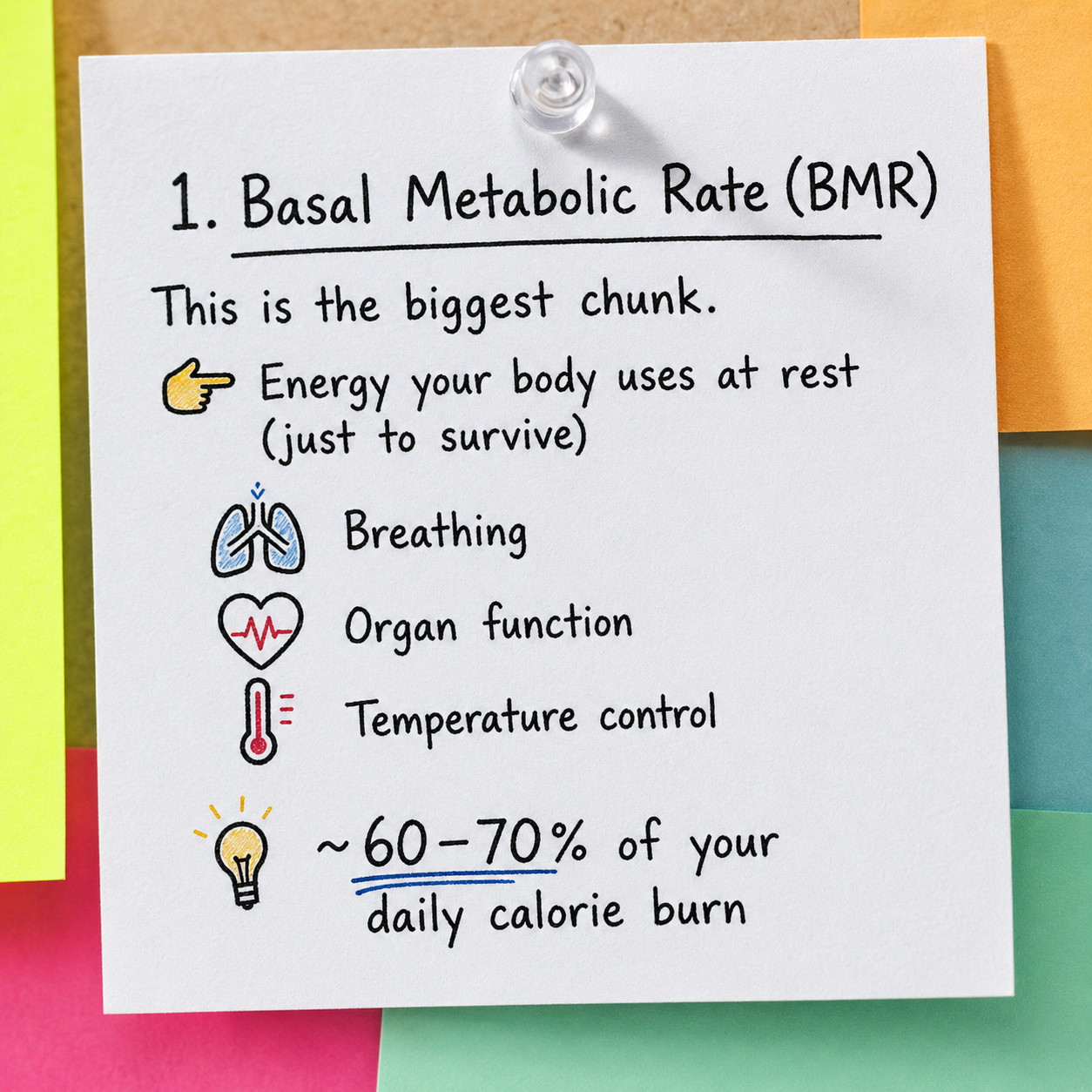 Basal Metabolic Rate BMR — illustrated sticky note